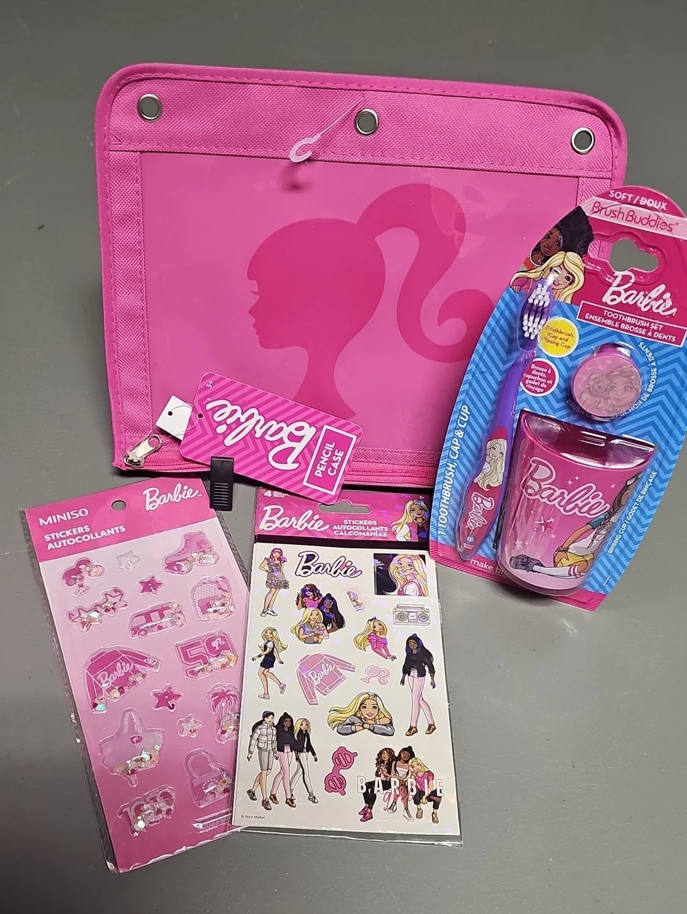 NWT Barbie Back-to-School Bundle Kawaii Cartoon Scool Supplies Y2K Pink